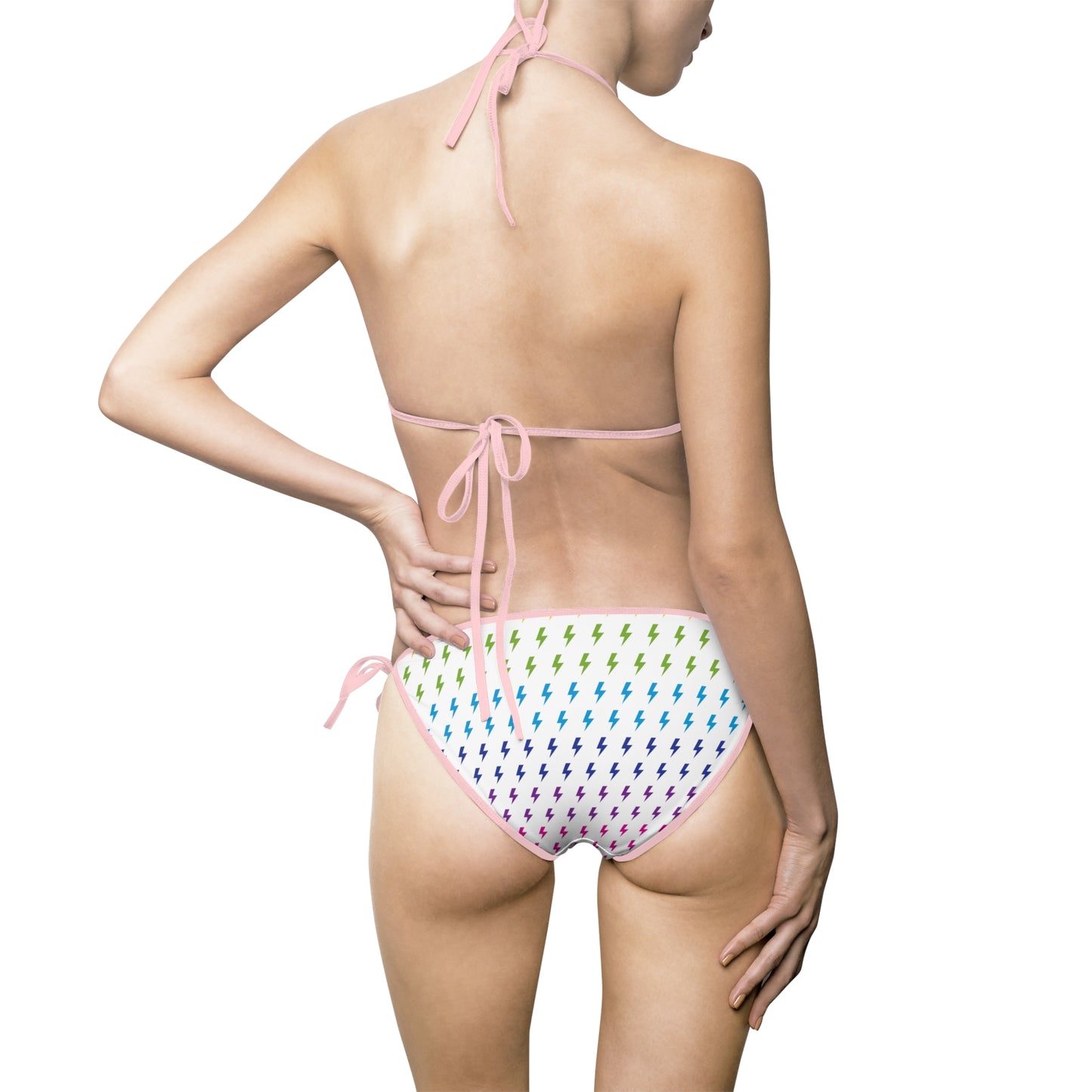 Maillot de bain bikini Lightning (blanc/arc-en-ciel)