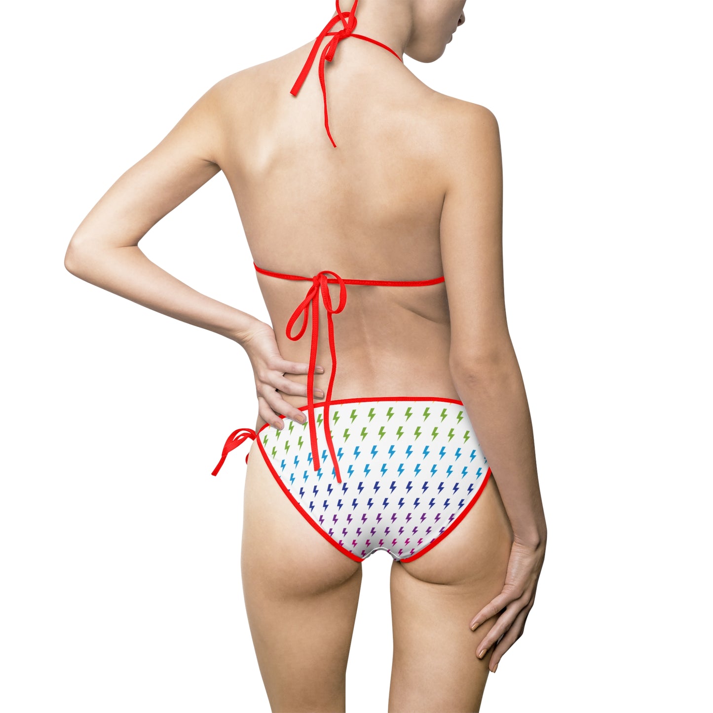 Maillot de bain bikini Lightning (blanc/arc-en-ciel)