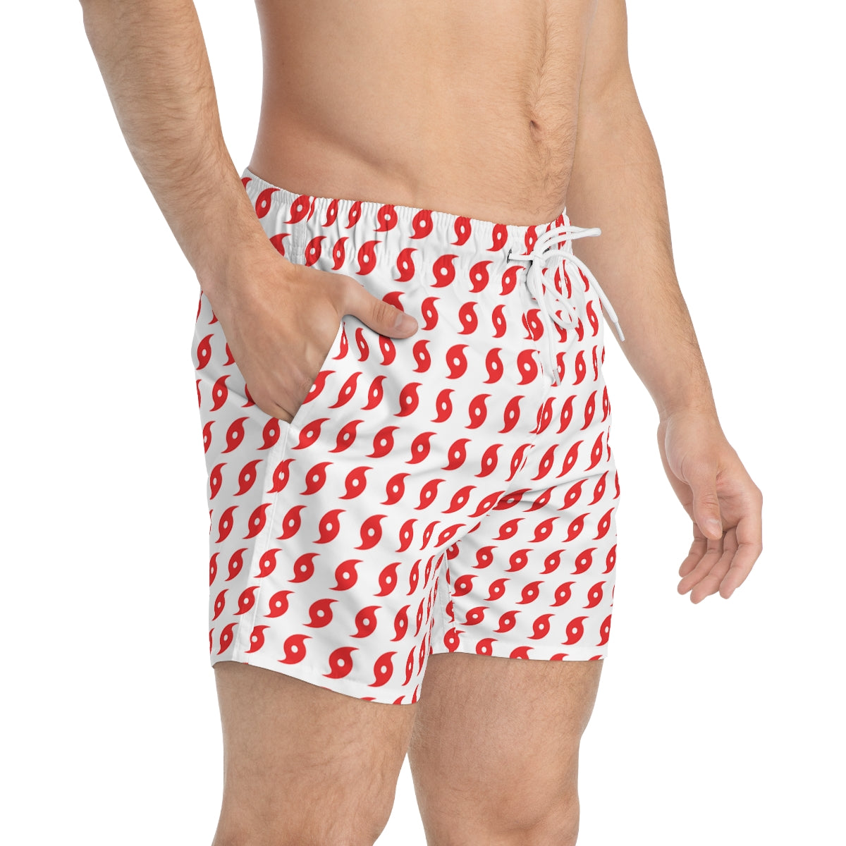 Short de bain Hurricane (Blanc/Rouge)