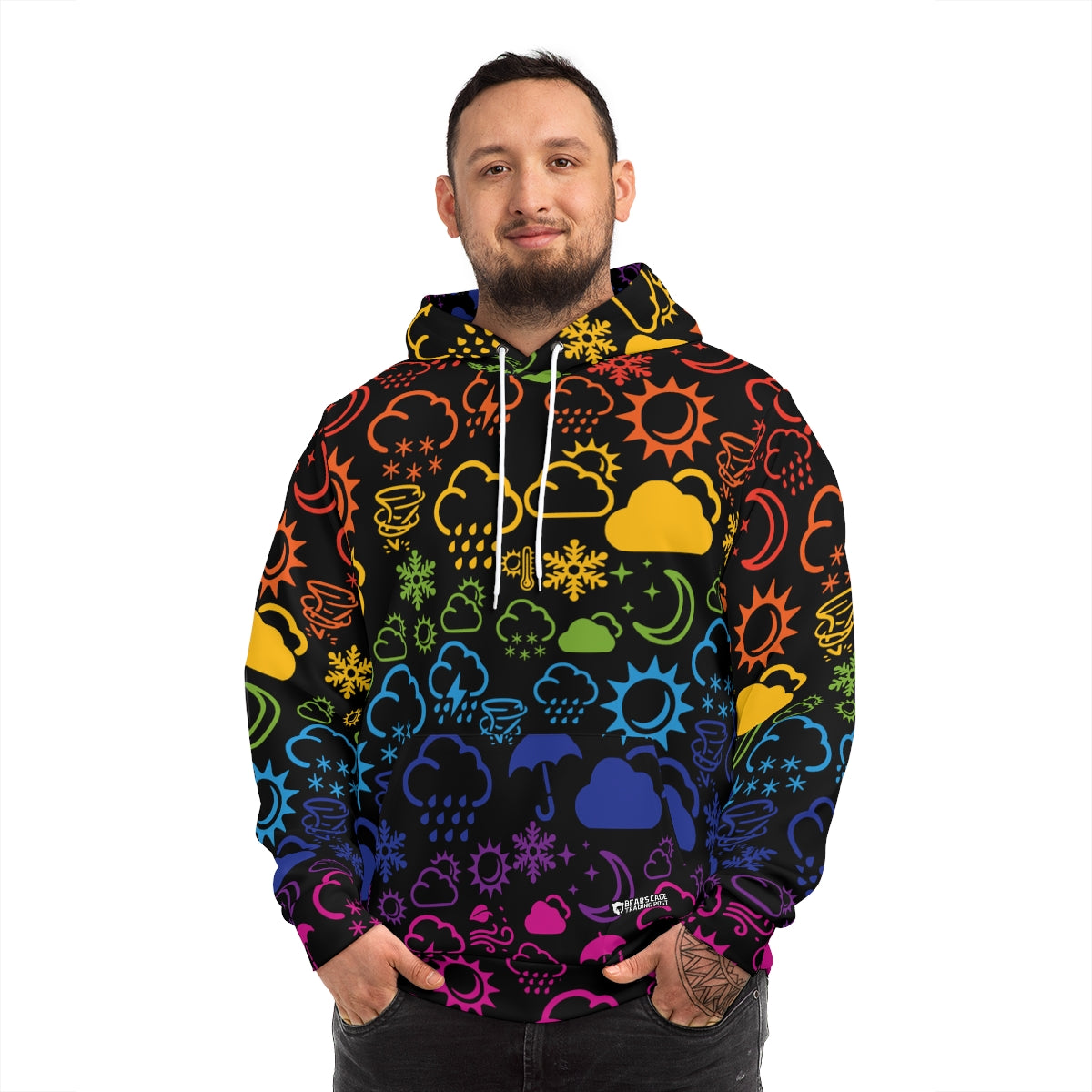 Sudadera con capucha Wx Icon (negro/arcoíris)