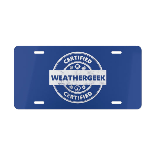Plaque d'immatriculation certifiée Weathergeek