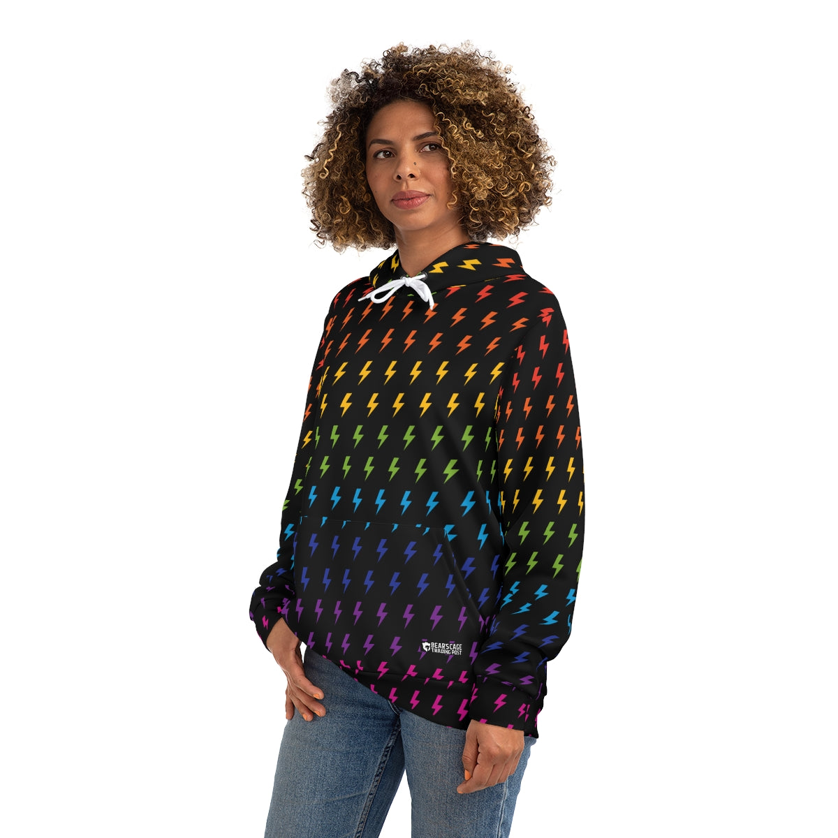 Sudadera con capucha Rayo (negro/arcoíris)