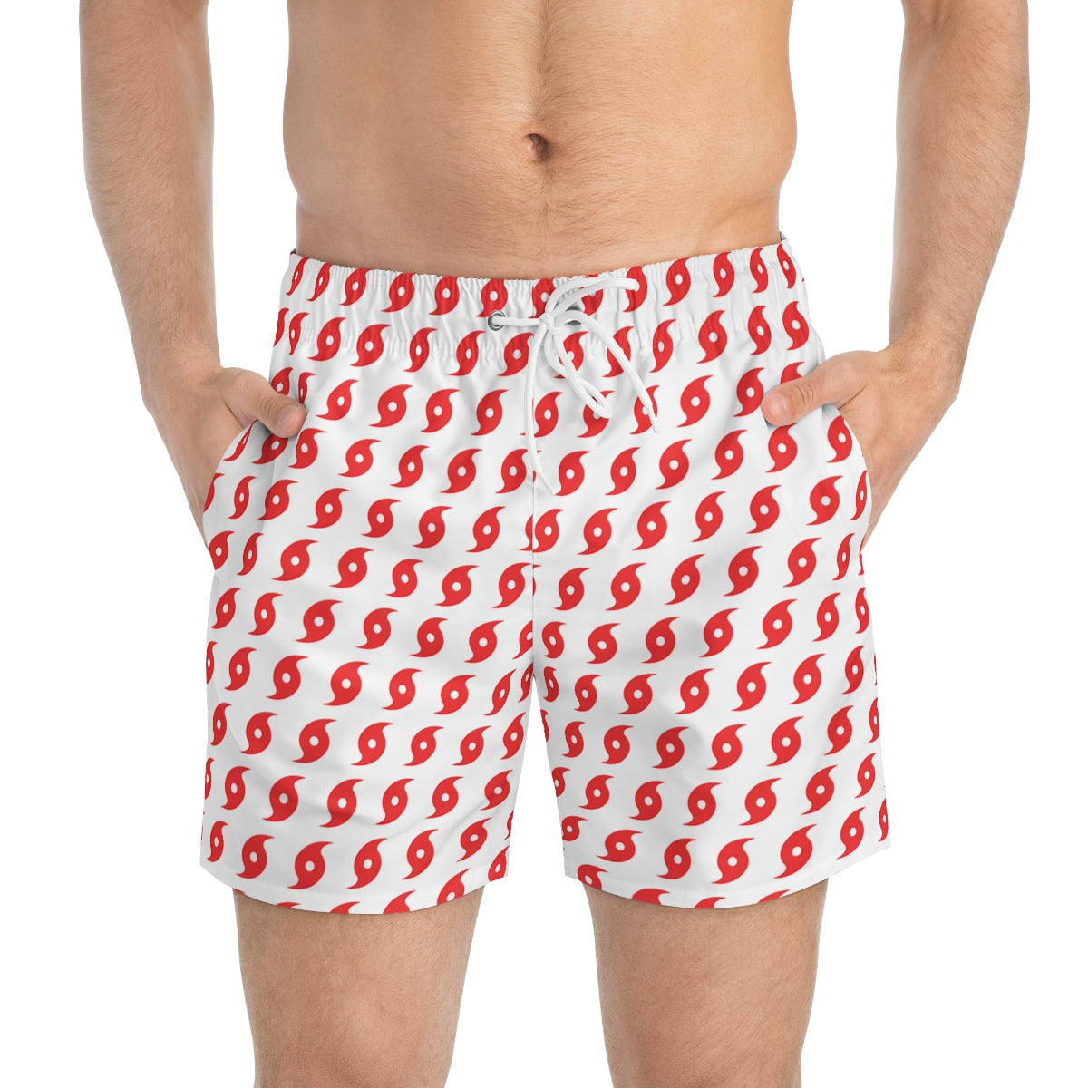 Short de bain Hurricane (Blanc/Rouge)