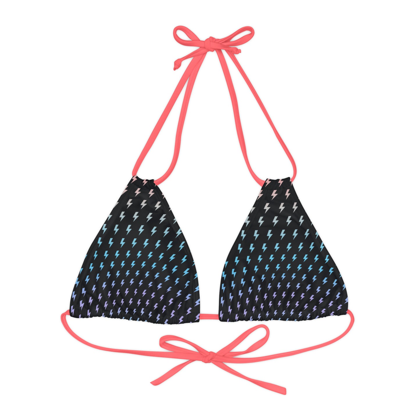 Strappy Lightning Bikini Top (AOP)