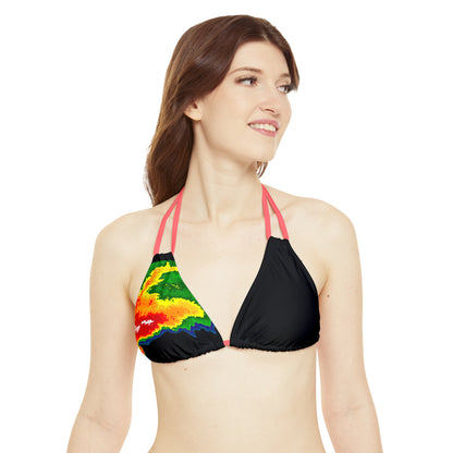 Strappy Radar Bikini Top (AOP)