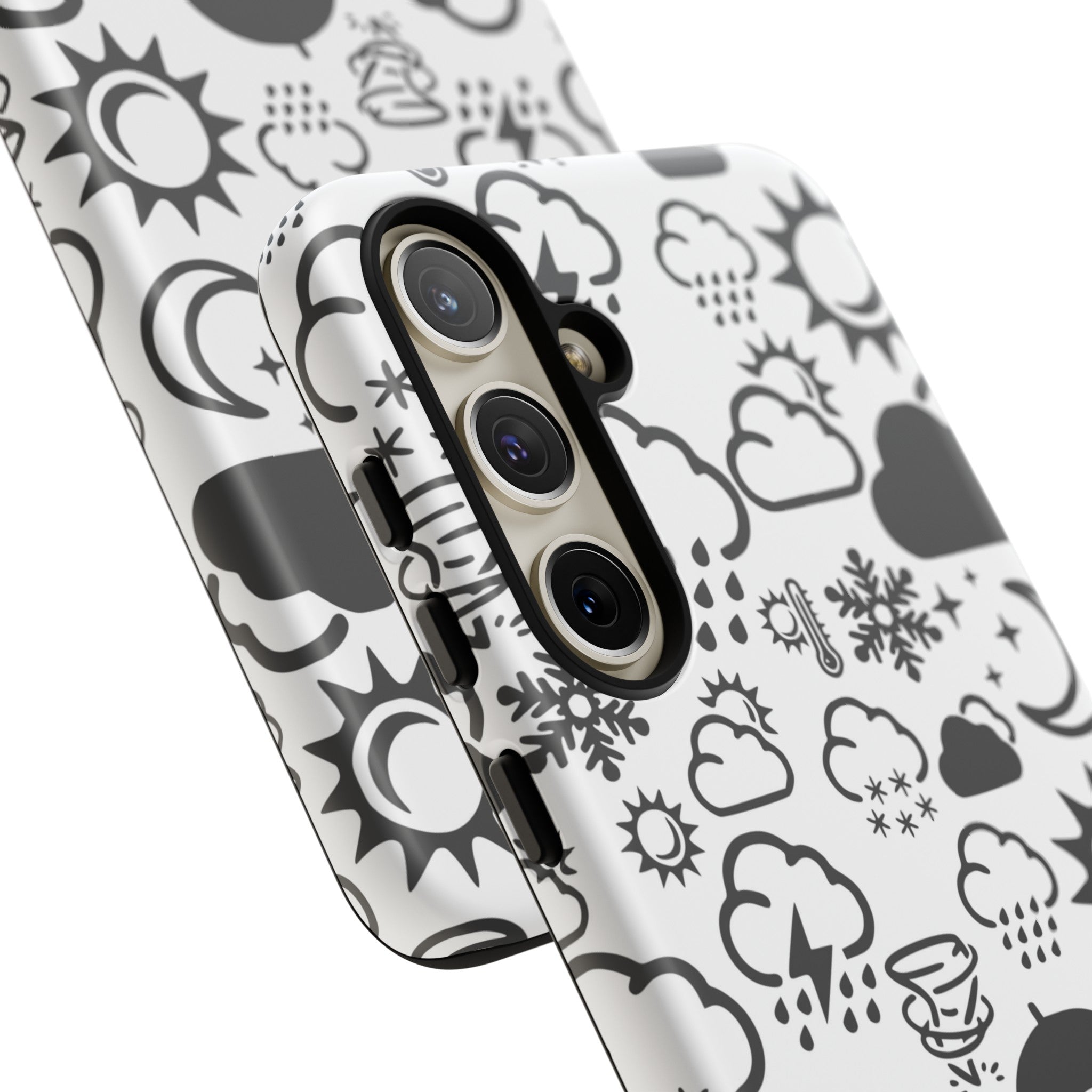 Funda resistente para teléfono Wx Icon (blanco/negro) 