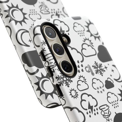 Funda resistente para teléfono Wx Icon (blanco/negro)