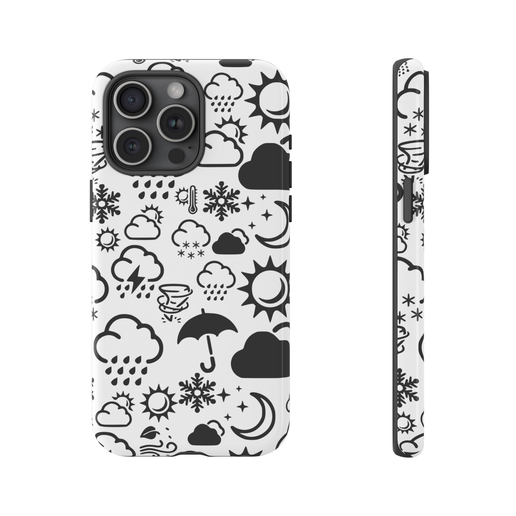 Funda resistente para teléfono Wx Icon (blanco/negro) 