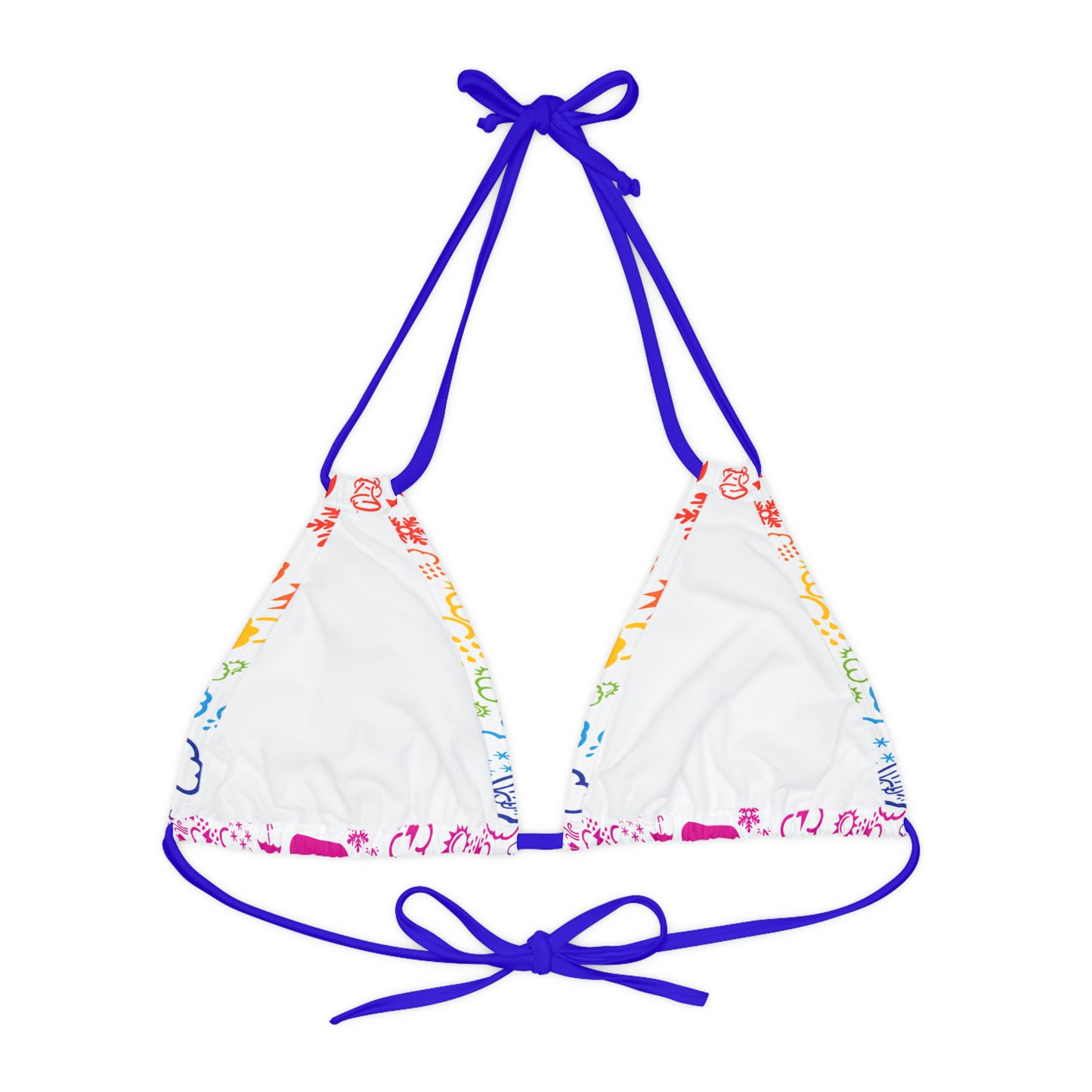 Strappy Rainbow Weather Icon Bikini Top (AOP)