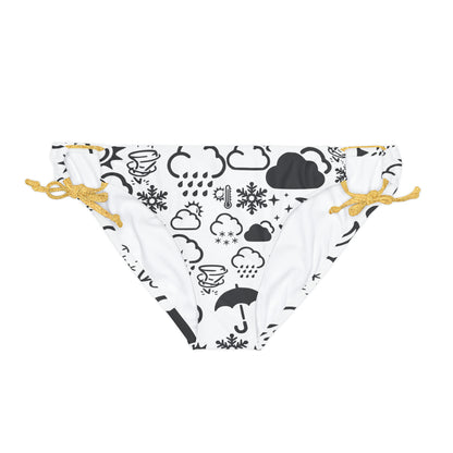 Black and White Weather Icon Bikini Bottom (AOP)