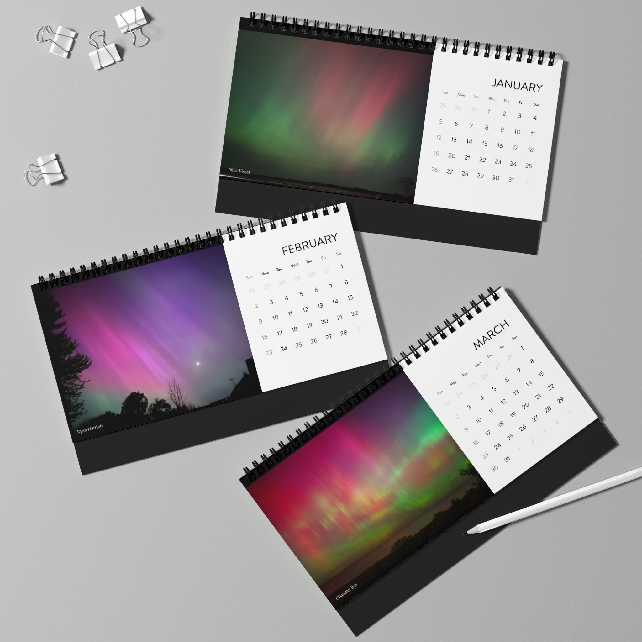 Desk Calendar Aurora Michigan 2025 