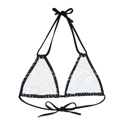 Strappy Lightning Bikini Top (AOP)