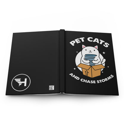 Pet Cats Chase Storms Hardcover Journal