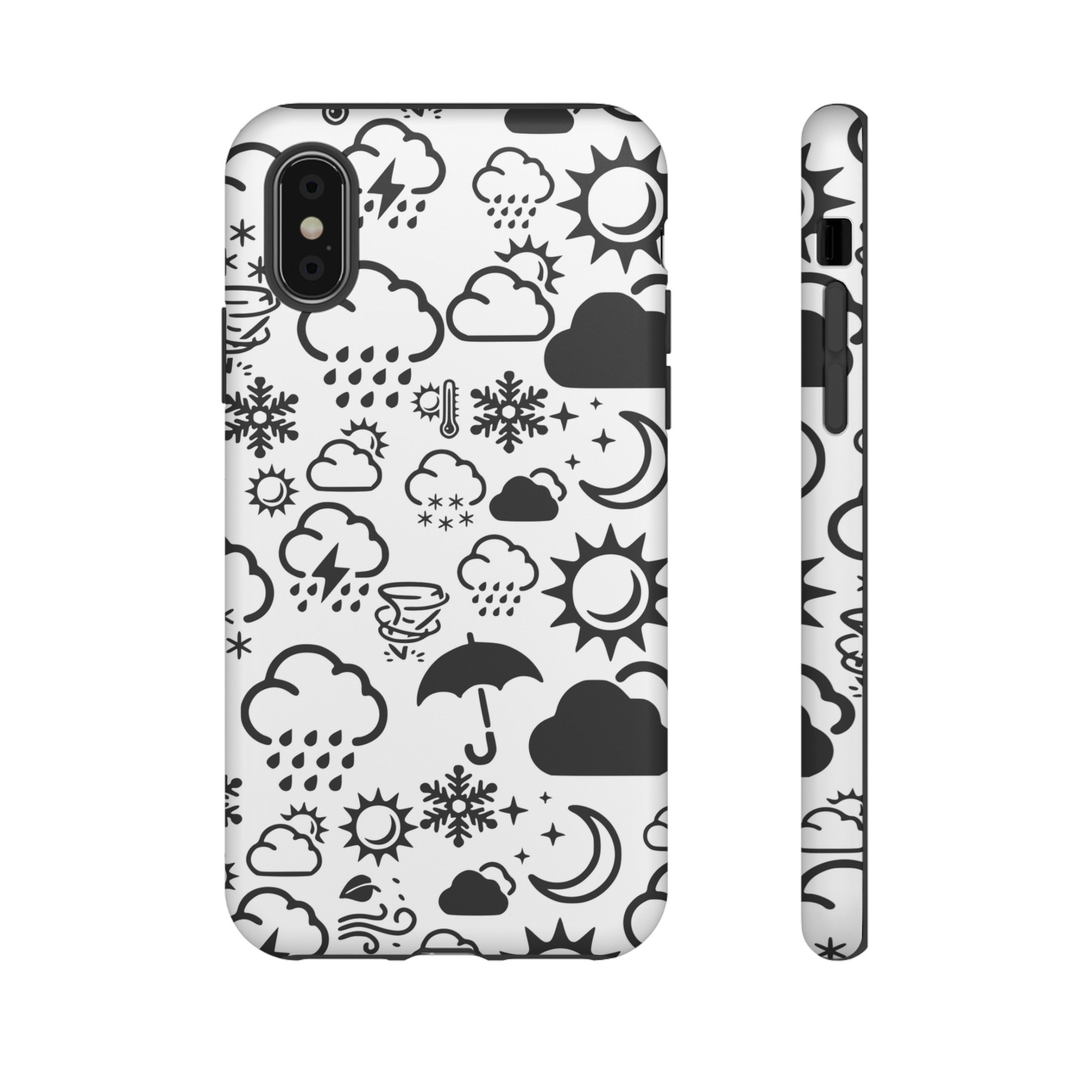 Funda resistente para teléfono Wx Icon (blanco/negro) 