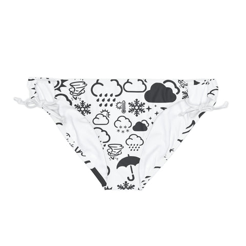Black and White Weather Icon Bikini Bottom (AOP)