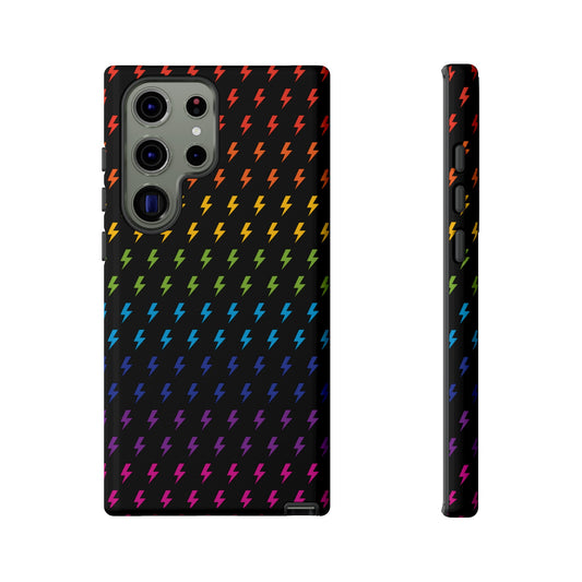 Estuche rígido para teléfono Lightning Bolt (Arco Iris)