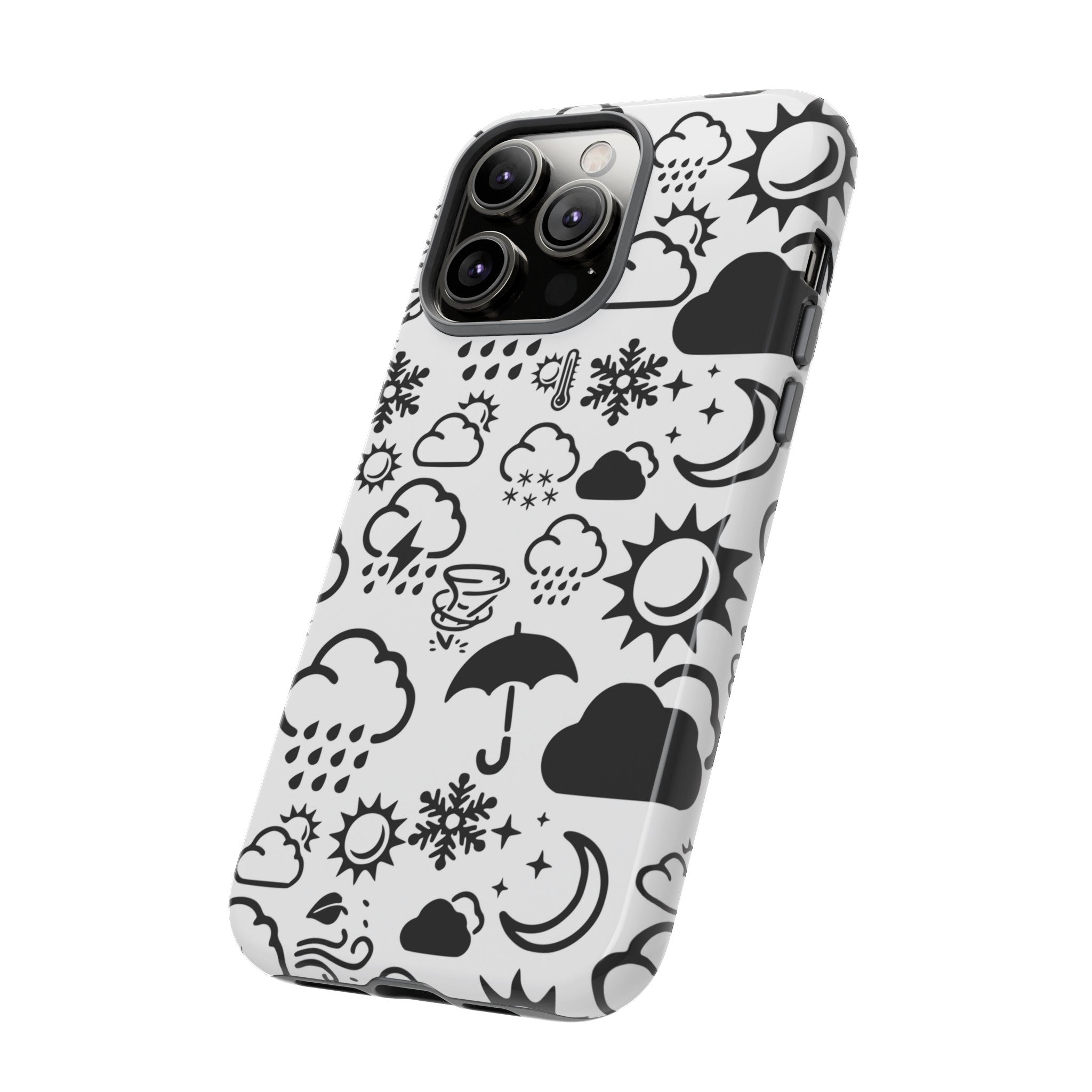 Funda resistente para teléfono Wx Icon (blanco/negro) 