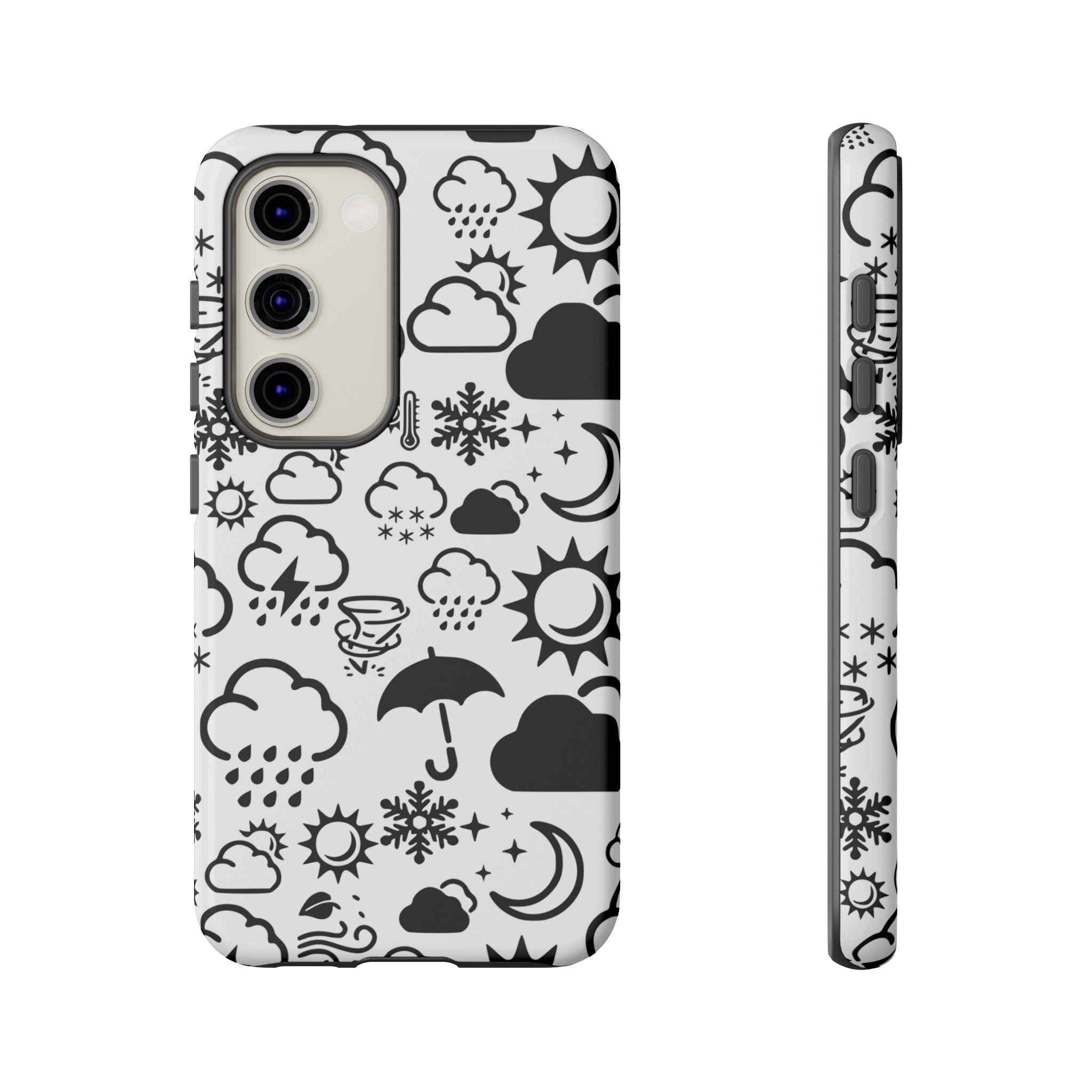 Funda resistente para teléfono Wx Icon (blanco/negro) 