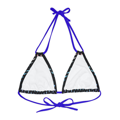 Strappy Lightning Bikini Top (AOP)