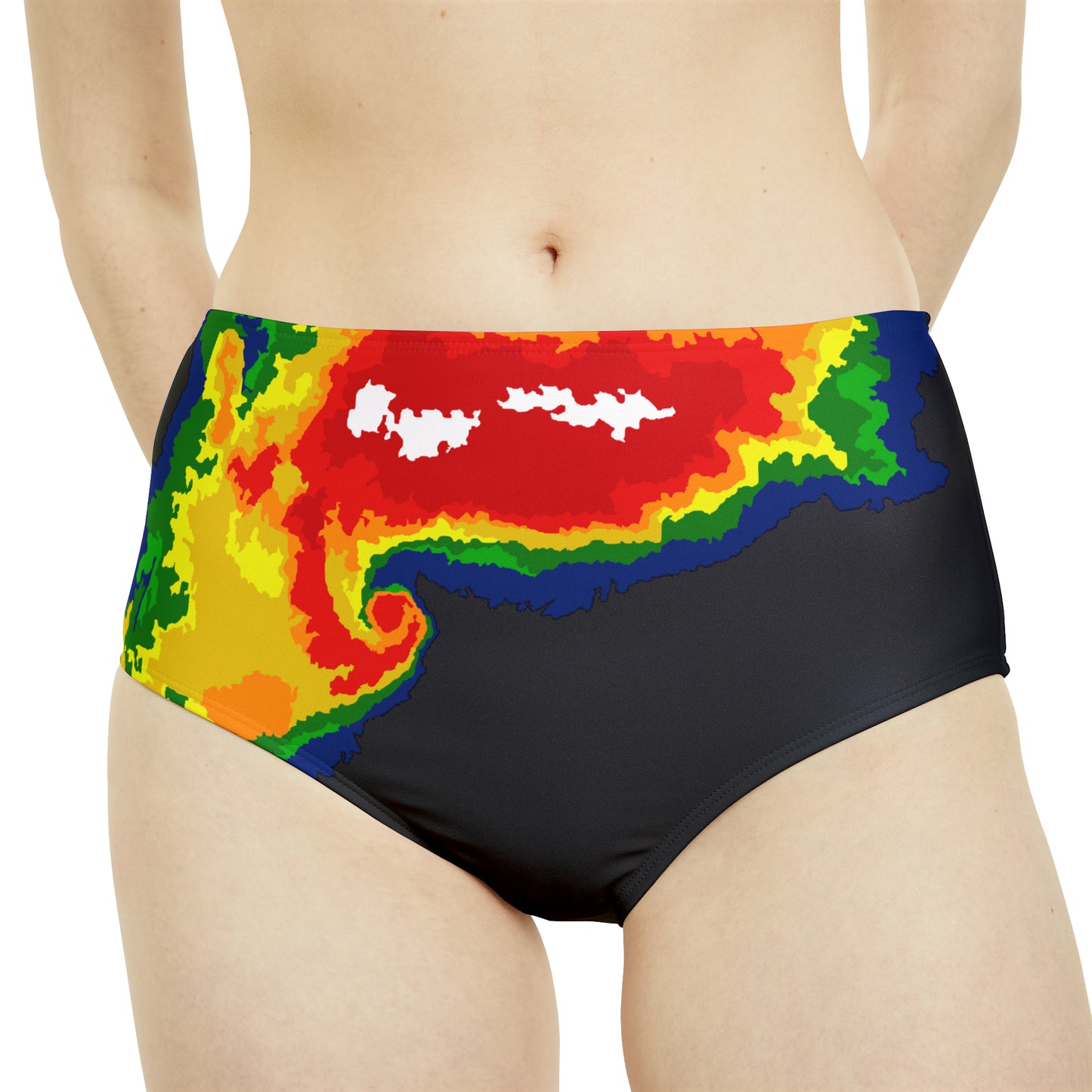 High-Waist Radar Bikini Bottom (AOP)