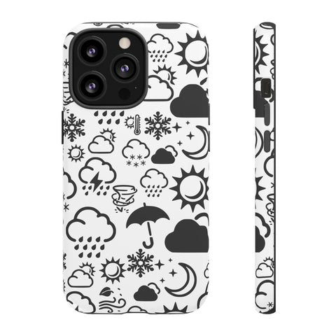 Funda resistente para teléfono Wx Icon (blanco/negro)