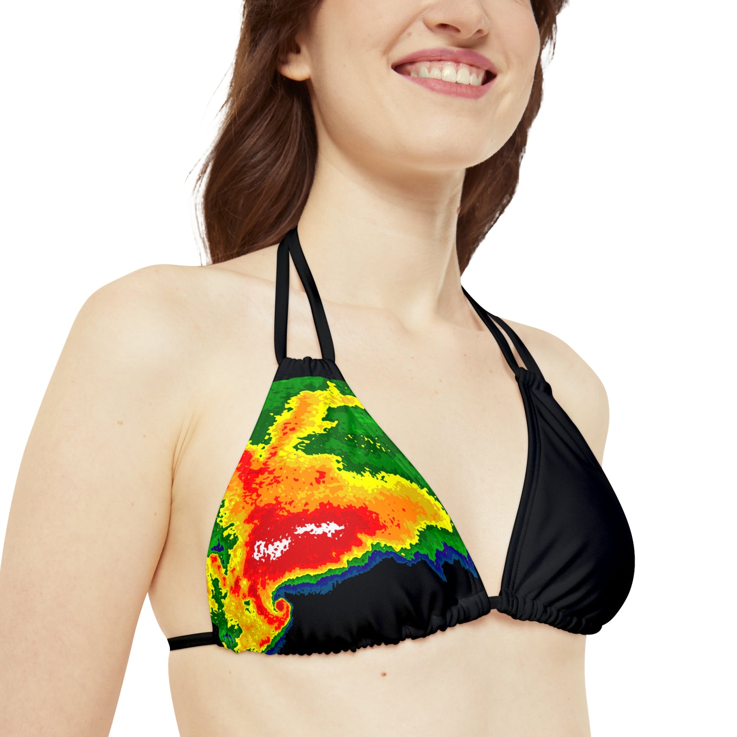 Strappy Radar Bikini Top (AOP)