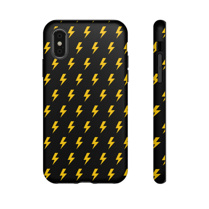 Étui de téléphone robuste Lightning Bolt (noir/jaune)