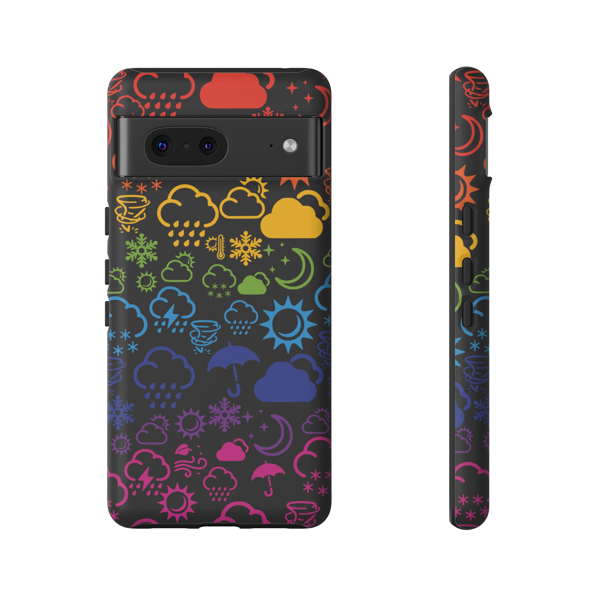 Wx Icon (Black/Rainbow) Tough Phone Case 