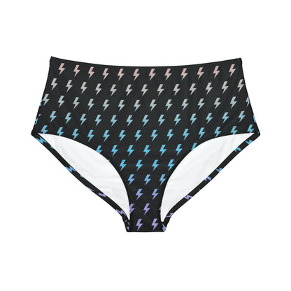 High-Waist Lightning Bikini Bottom (AOP)