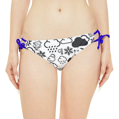 Black and White Weather Icon Bikini Bottom (AOP)