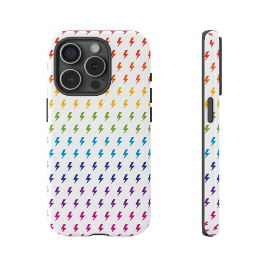 Lightning Bolt (White/Rainbow) Tough Phone Case