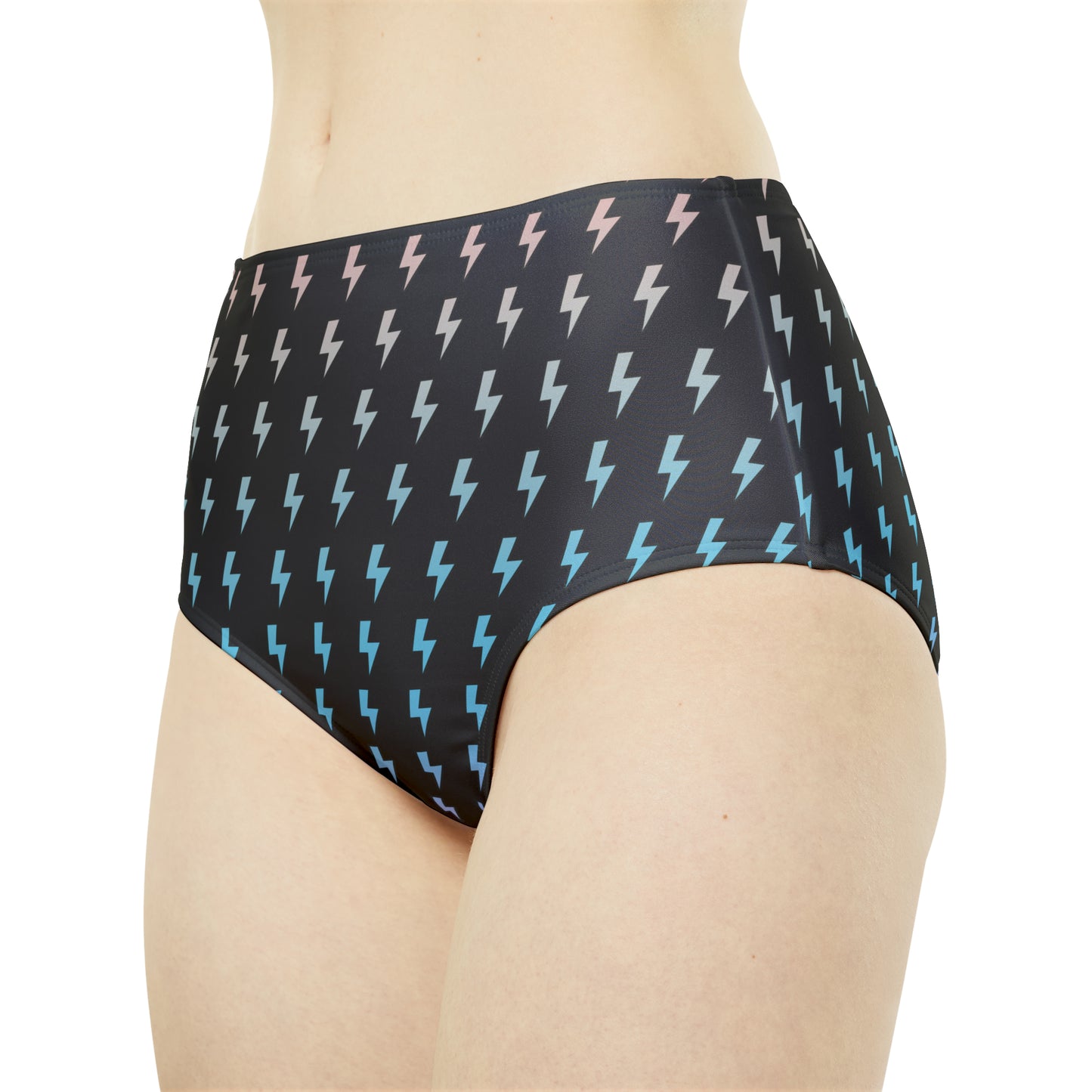 High-Waist Lightning Bikini Bottom (AOP)