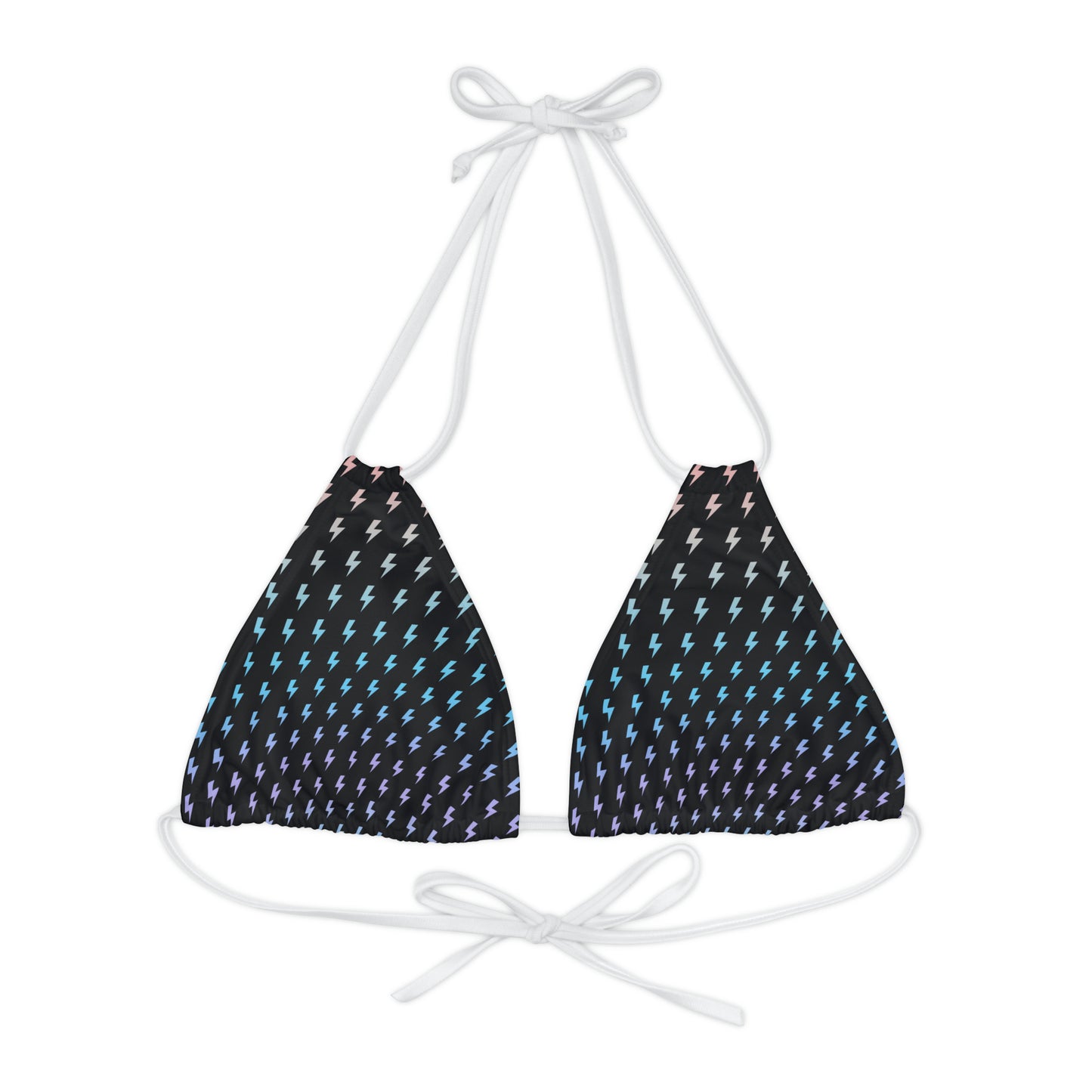 Strappy Lightning Bikini Top (AOP)