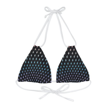 Strappy Lightning Bikini Top (AOP)