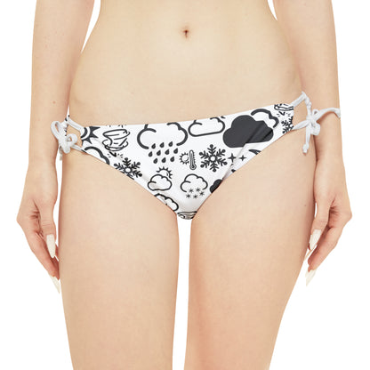 Black and White Weather Icon Bikini Bottom (AOP)