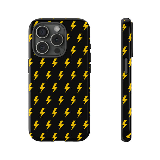 Étui de téléphone robuste Lightning Bolt (noir/jaune)