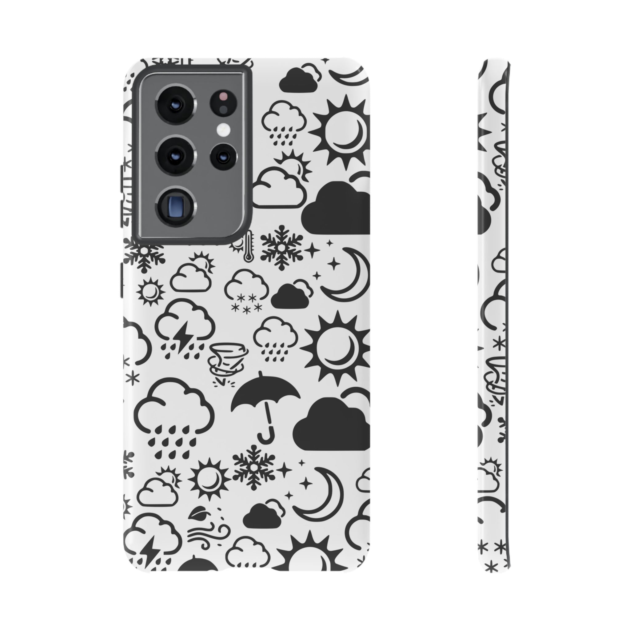 Funda resistente para teléfono Wx Icon (blanco/negro) 