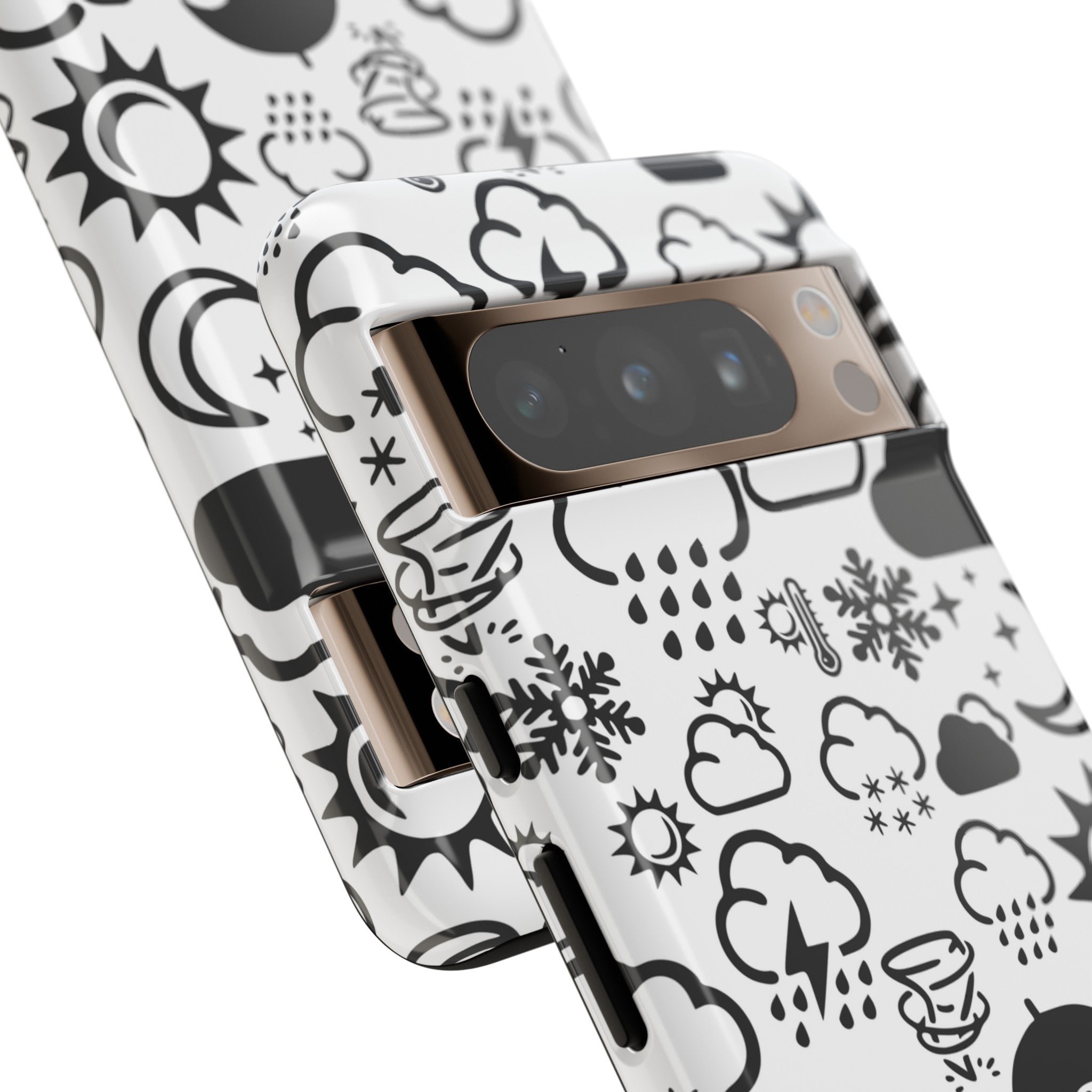 Funda resistente para teléfono Wx Icon (blanco/negro) 