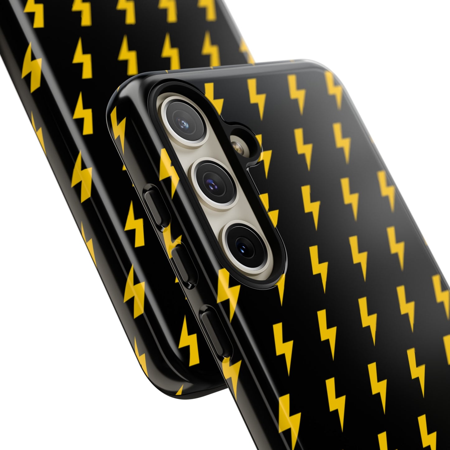 Étui de téléphone robuste Lightning Bolt (noir/jaune)