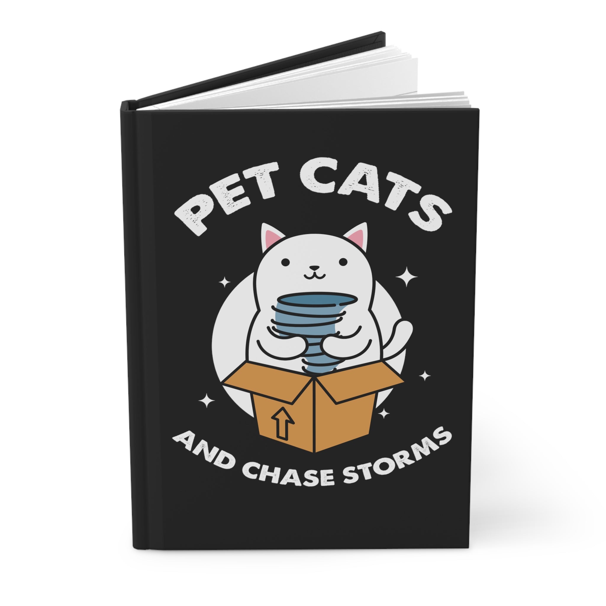 Pet Cats Chase Storms Hardcover Journal 