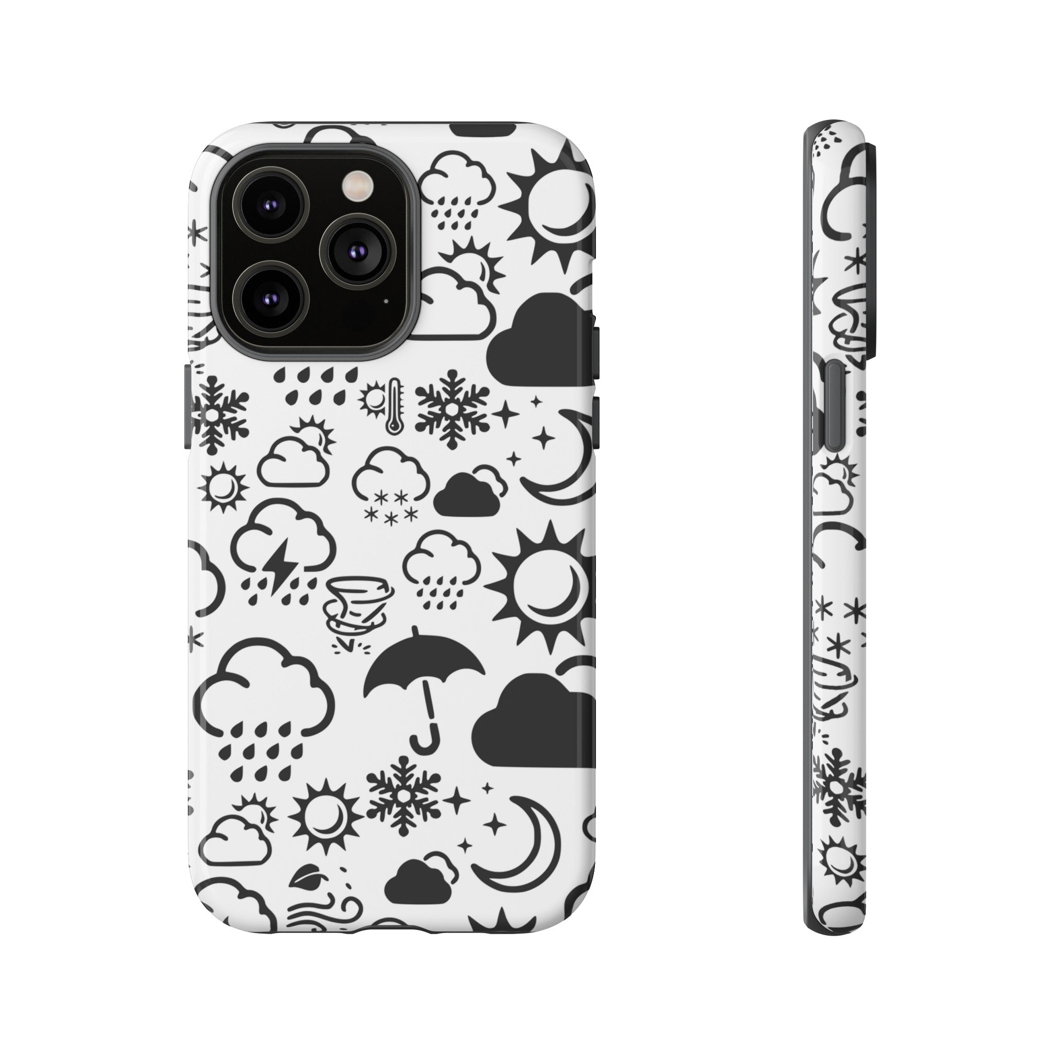 Funda resistente para teléfono Wx Icon (blanco/negro) 