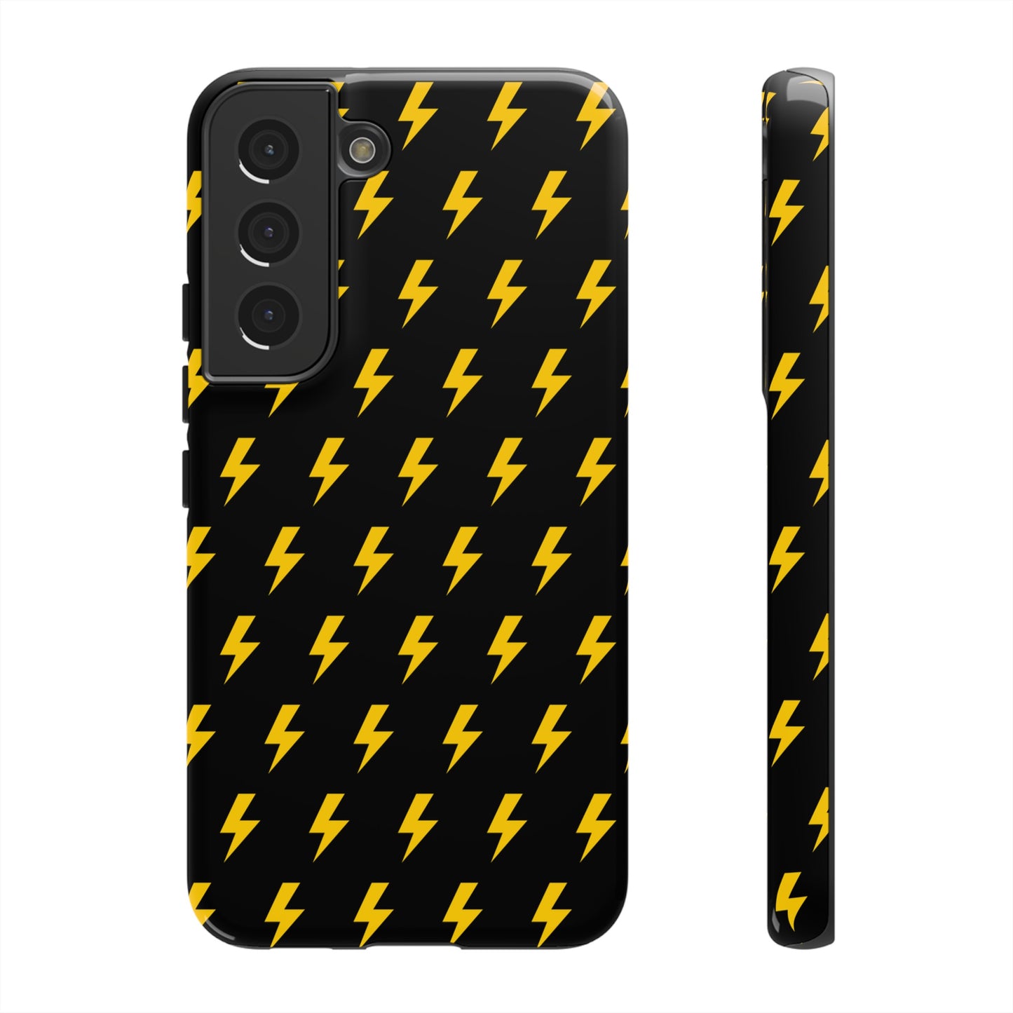 Étui de téléphone robuste Lightning Bolt (noir/jaune)