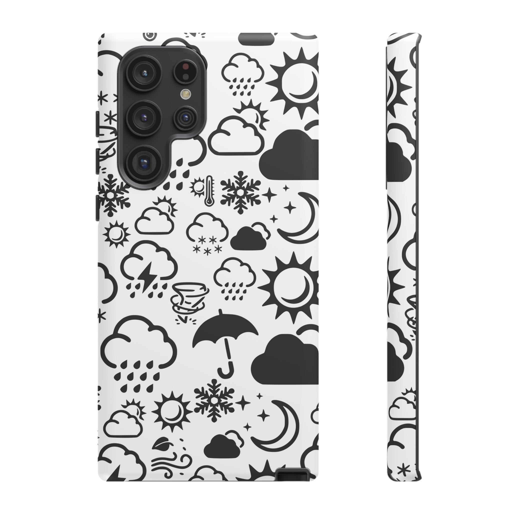 Funda resistente para teléfono Wx Icon (blanco/negro) 