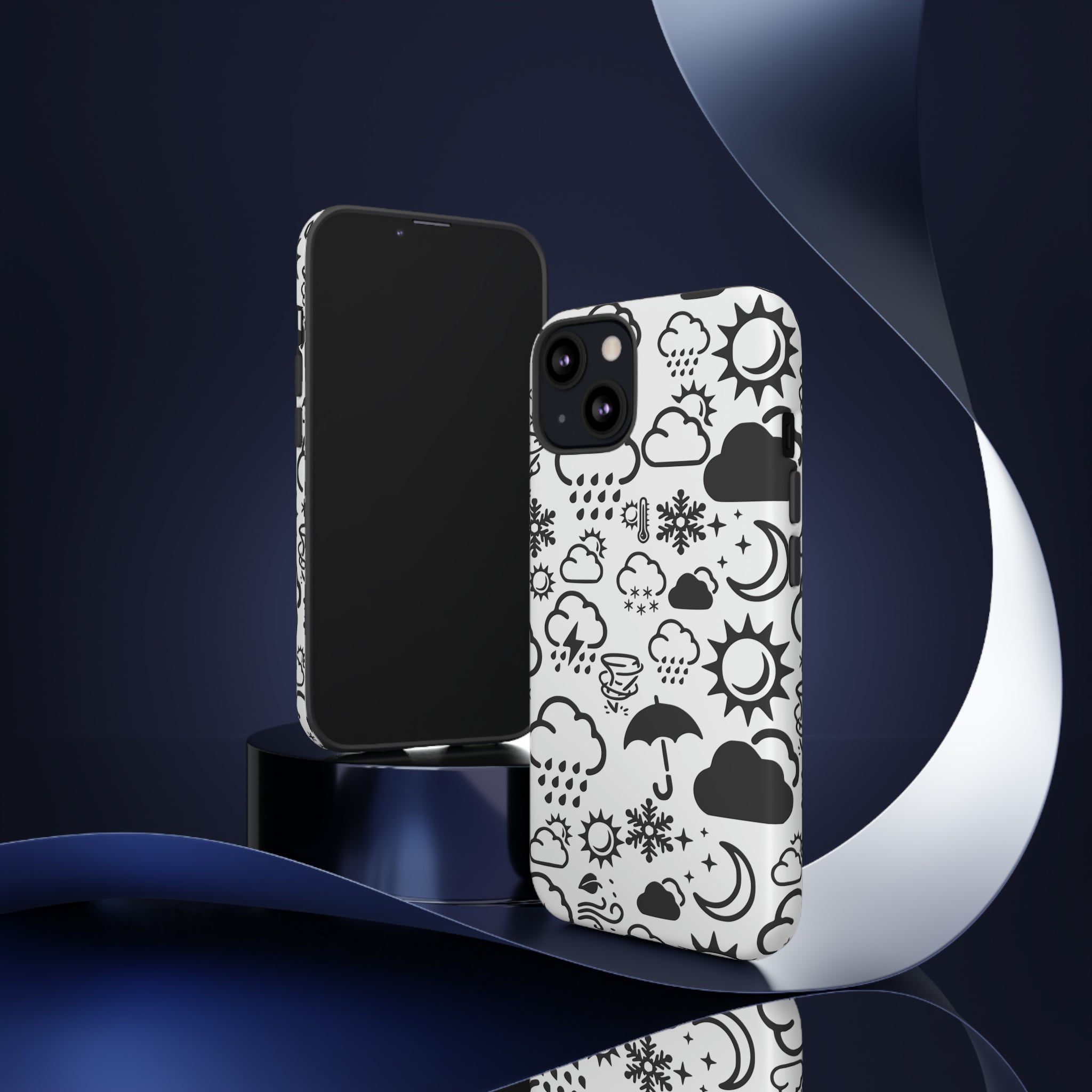 Wx Icon (White/Black) Tough Phone Case 