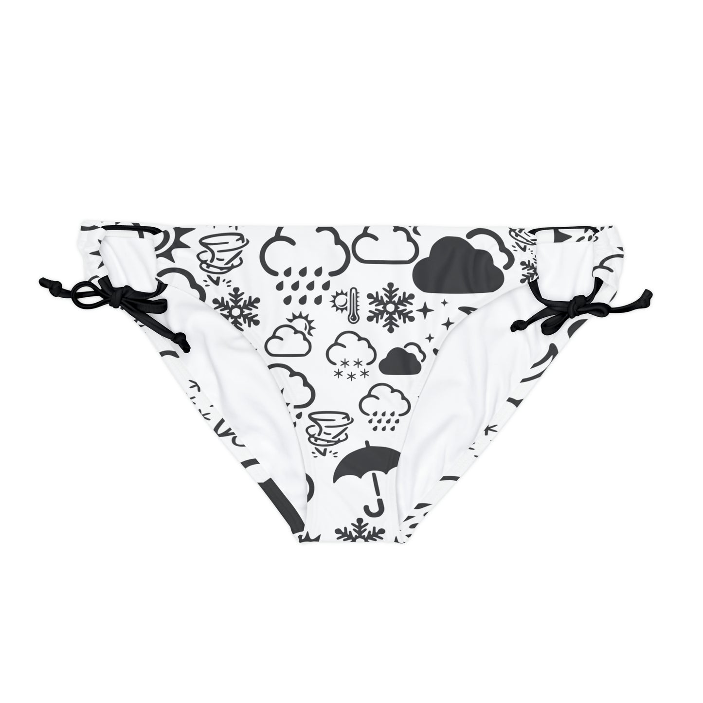 Black and White Weather Icon Bikini Bottom (AOP)