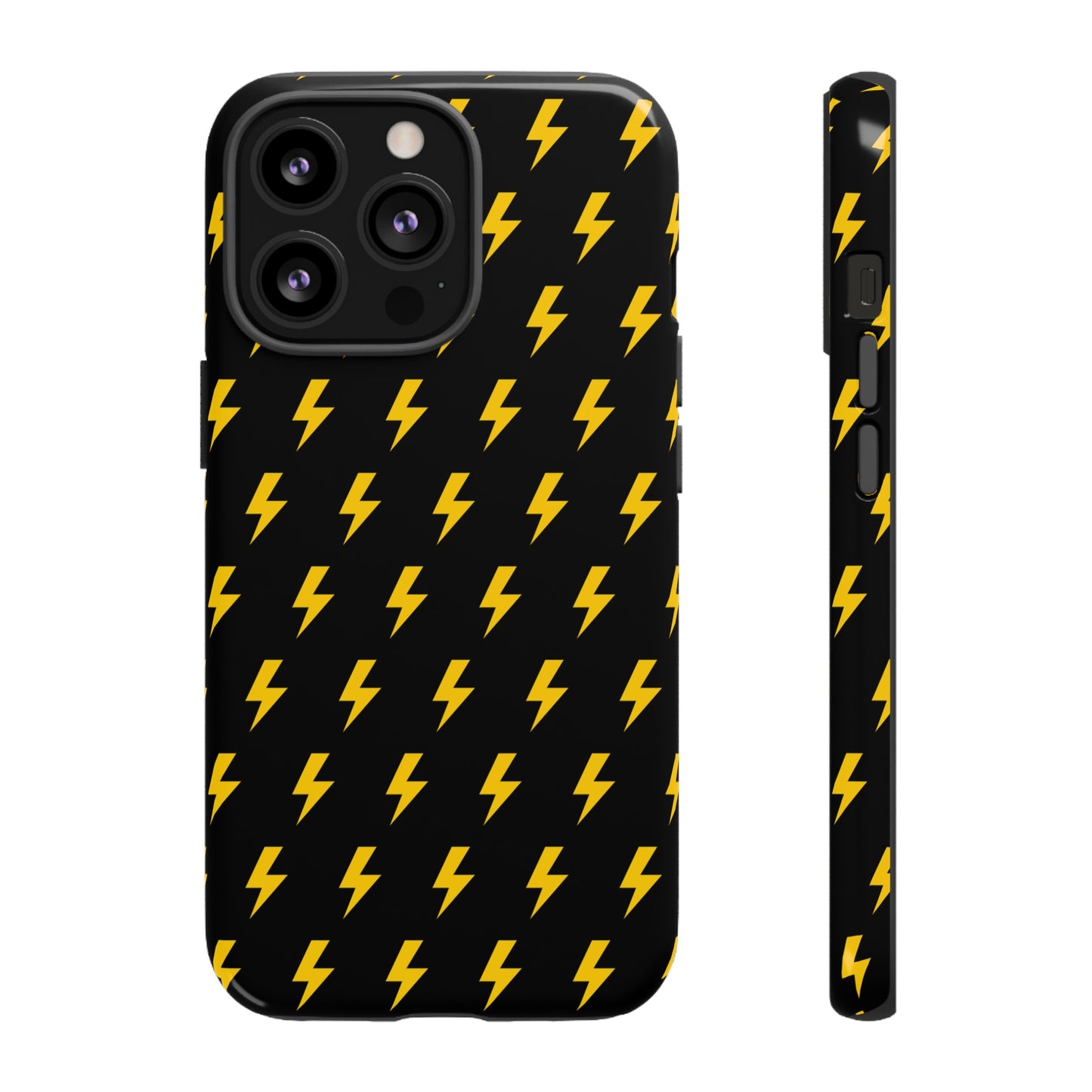 Étui de téléphone robuste Lightning Bolt (noir/jaune)