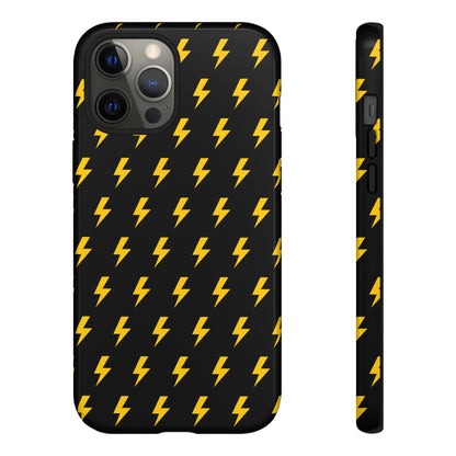 Étui de téléphone robuste Lightning Bolt (noir/jaune)