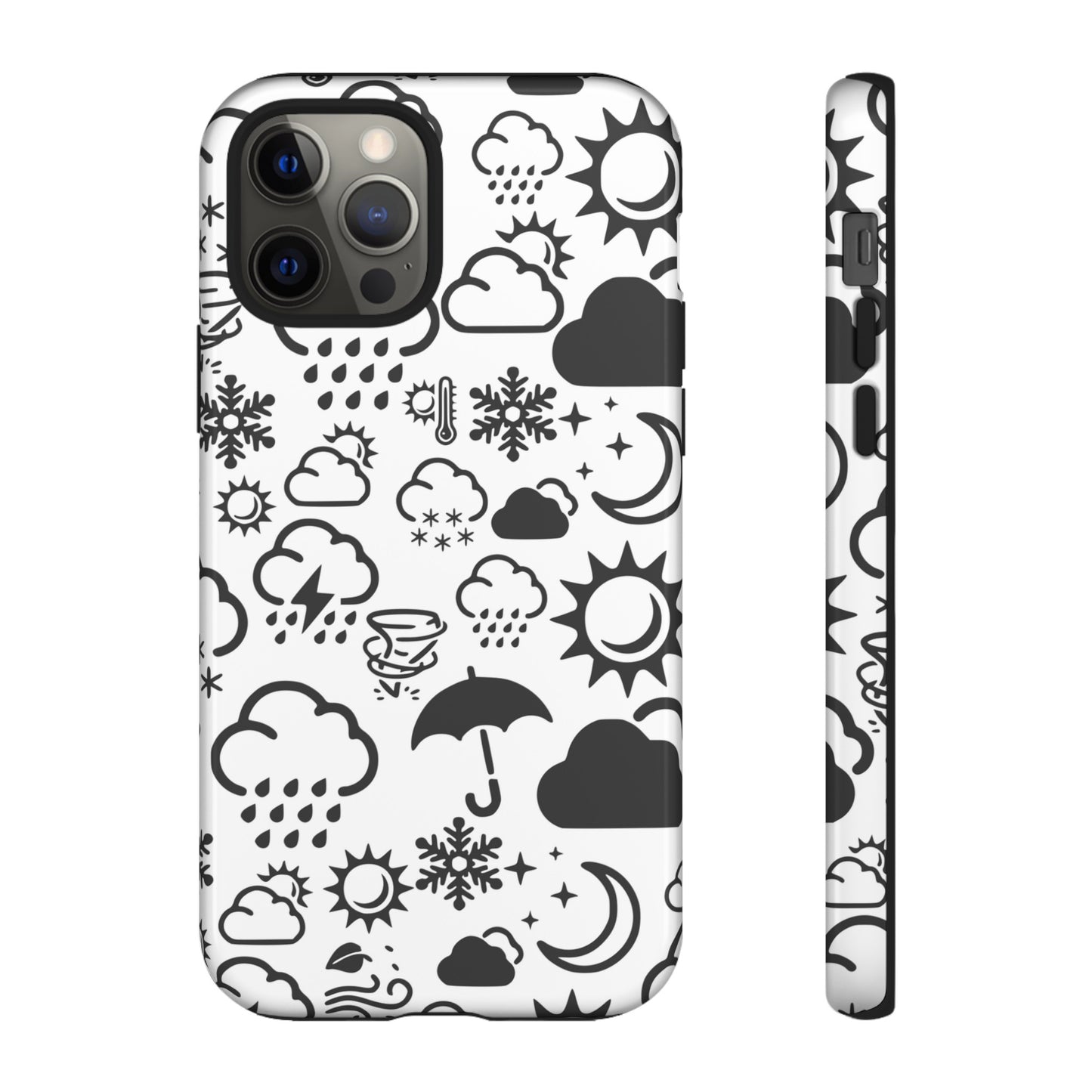 Wx Icon (White/Black) Tough Phone Case