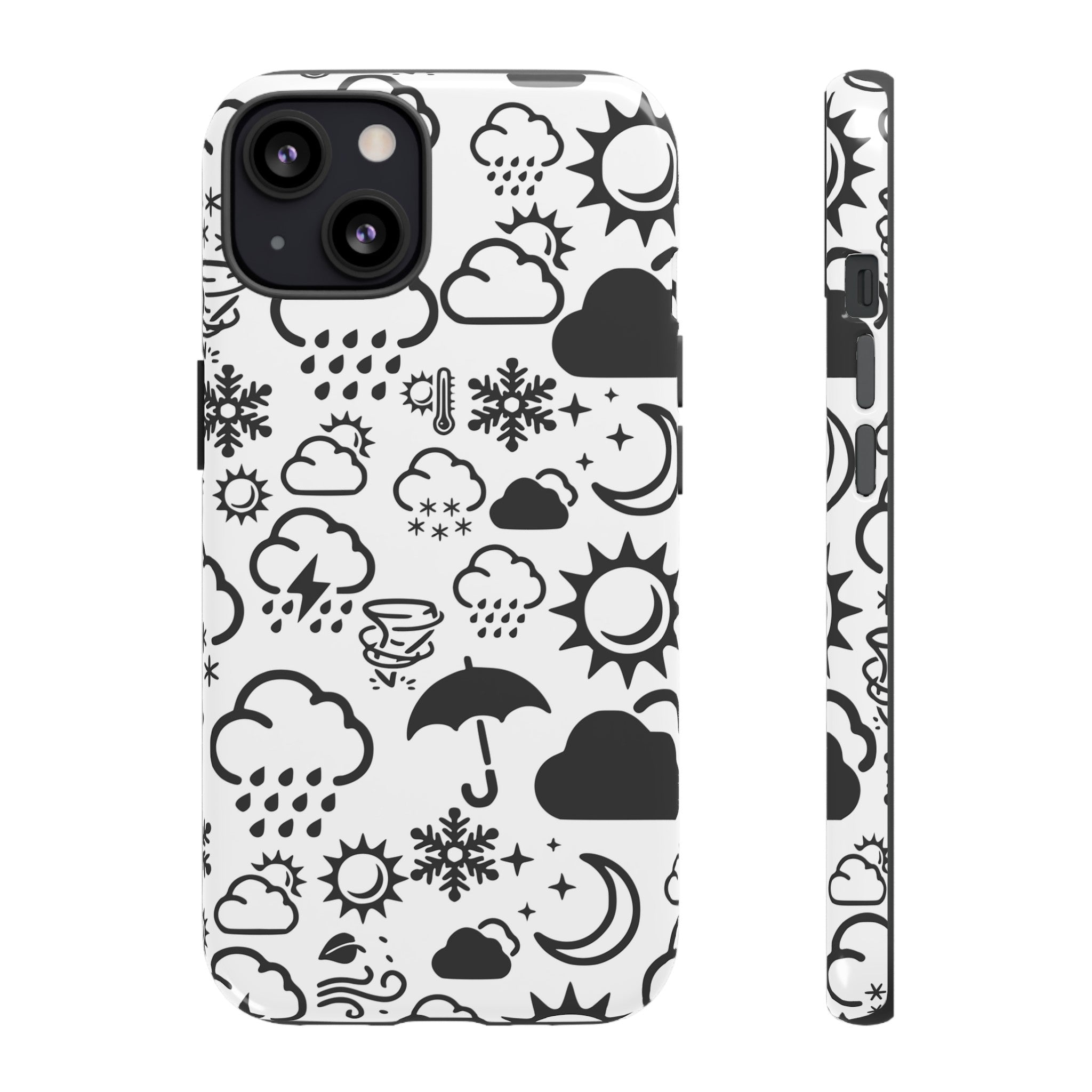 Funda resistente para teléfono Wx Icon (blanco/negro) 