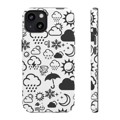 Funda resistente para teléfono Wx Icon (blanco/negro)